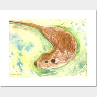 Swimming Otter Posters and Art